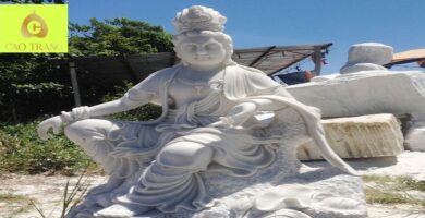 Tượng Phật Quan Âm Bằng Đá Cẩm Thạch